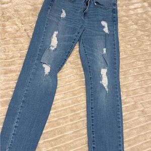 Aeropostale Blue Distressed Skinny Jeans